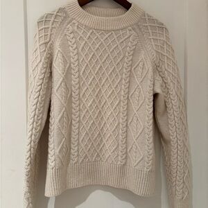 H&M Women's Cream Cable Knit Sweater